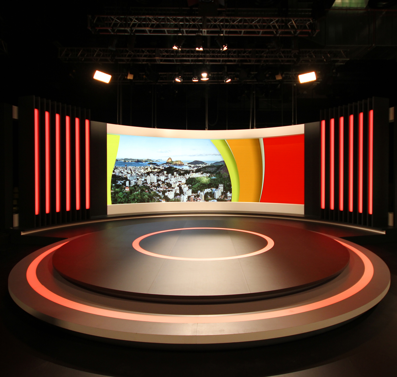 Channel 7 Rio Olympics TV Studio Curved LED and Custom Lighting