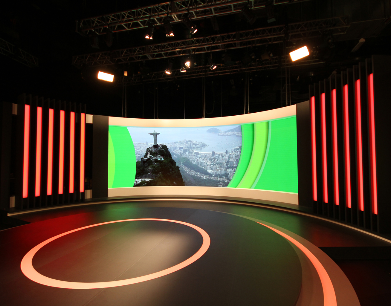 Channel 7 Rio Olympics TV Studio Curved LED and Custom Lighting