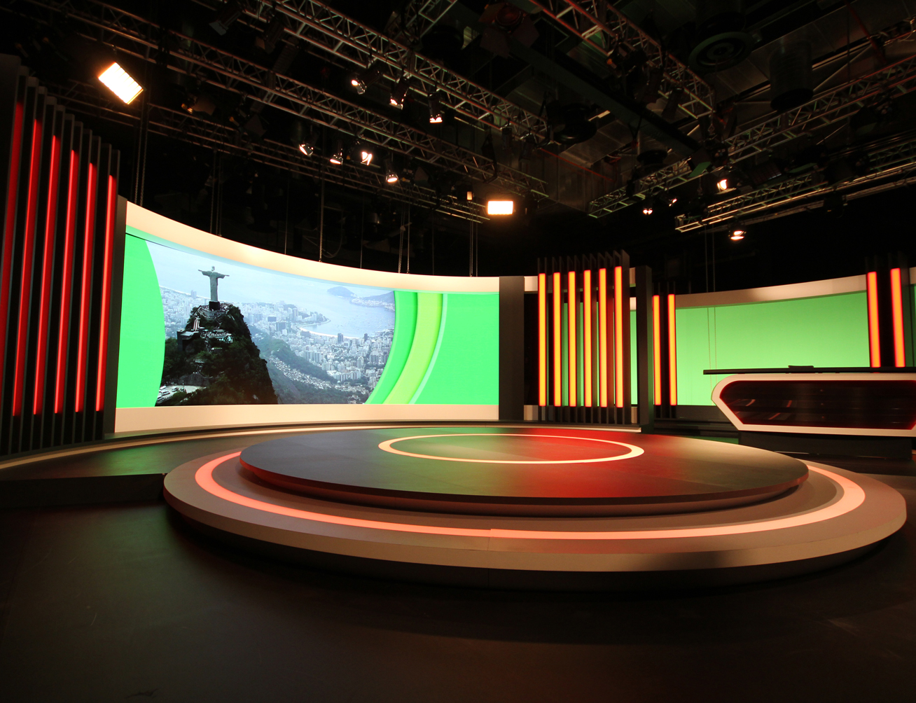 Channel 7 Rio Olympics TV Studio Curved LED and Custom Lighting