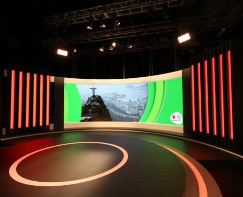 Rio Olympics 2012 Channel 7 TV Studio Custom Lighting Curved LED Screen