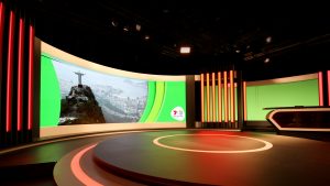 Channel 7 Studio Rio Olympics Broadcast Custom Lighting Curved LED Screen