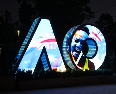 Australian Open Tennis Custom LED Digital Signage Display Artwork