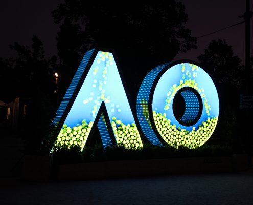 Australian Open Tennis Custom LED Digital Signage Display Artwork