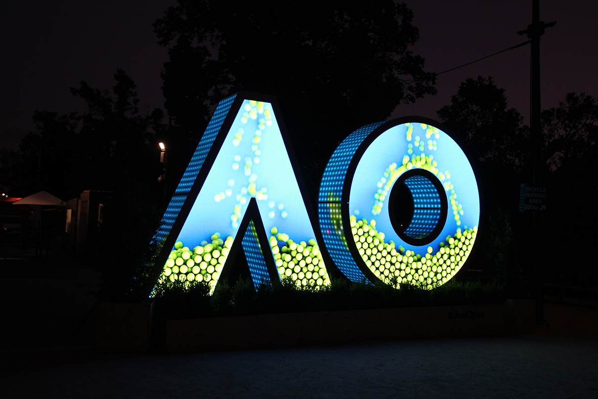 Australian Open Tennis Custom LED Digital Signage Display Artwork