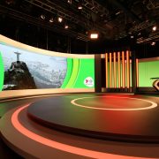 Channel 7 Studio Rio Olympics TV Studio Broadcast Stage Custom Lighting Curved LED Screen