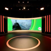 Channel 7 Studio Rio Olympics TV Studio Broadcast Stage Custom Lighting Curved LED Screen