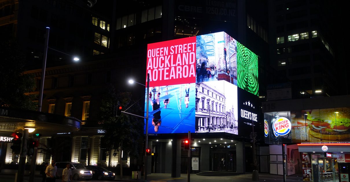 Queens Rise New Zealand Building Facade LED Screen Outdoor Billboard Advertising