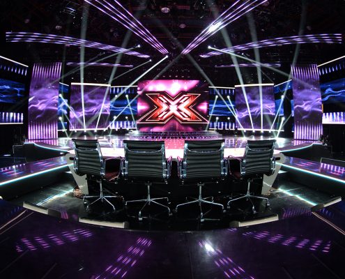 X Factor TV Studio Theatre Lighting Custom LED Screens