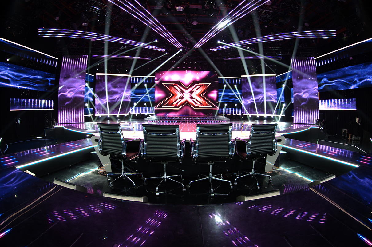 X Factor TV Studio Theatre Lighting Custom LED Screens