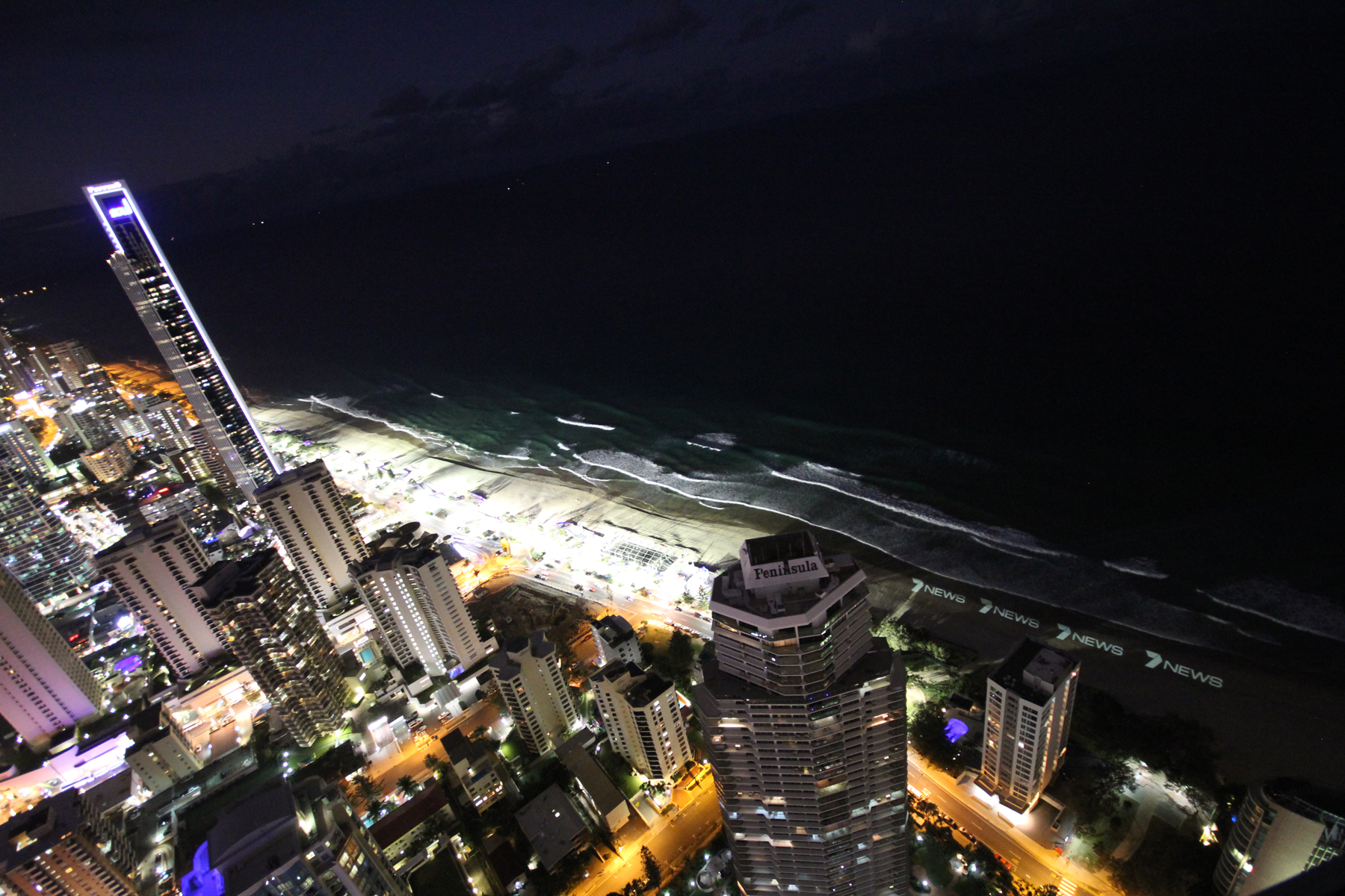 Channel 7 LED Lighting Beach Advertising