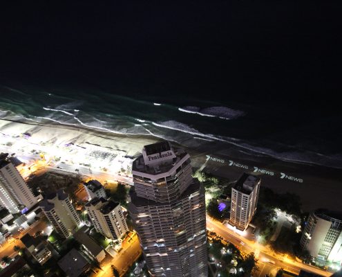 Channel 7 LED Lighting Beach Advertising