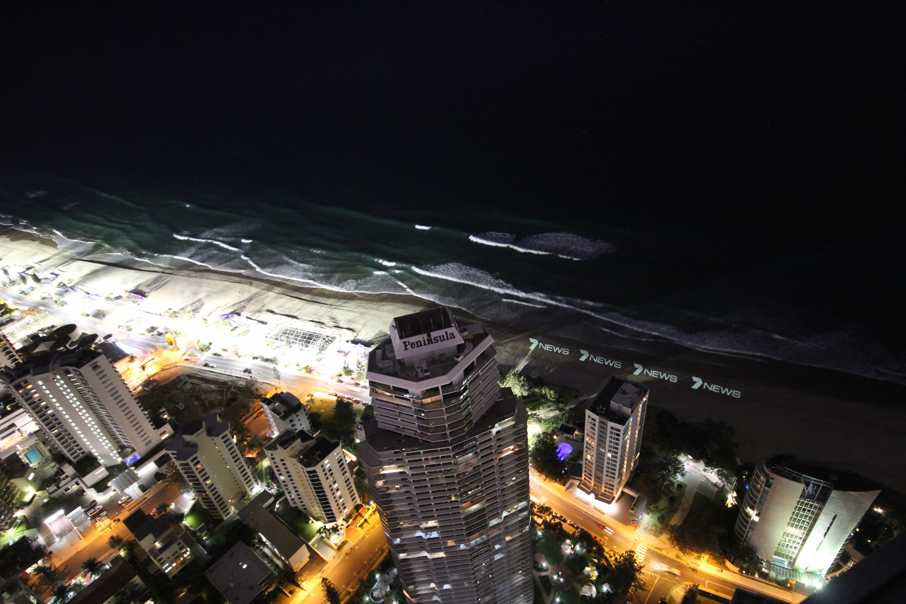 Channel 7 LED Lighting Beach Advertising