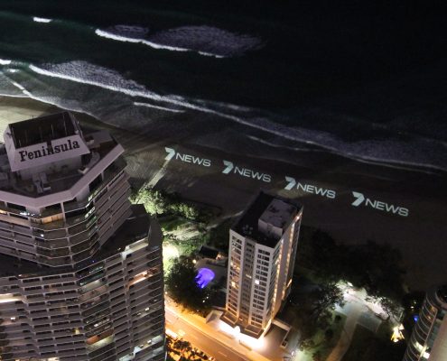 Channel 7 LED Lighting Beach Advertising