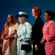 CHOGM Event LED Stage Lighting Design World Leaders Australian Prime Minster Julia Gillard with Queen Elizabeth