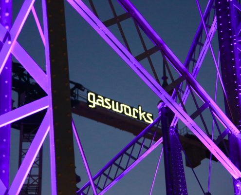 Gas Works Brisbane Cranes and Event Stadium Custom LED Lighting