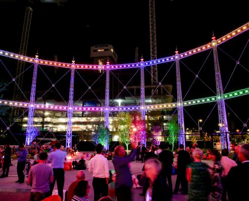 Gas Works Brisbane Cranes and Event Stadium Custom LED Lighting