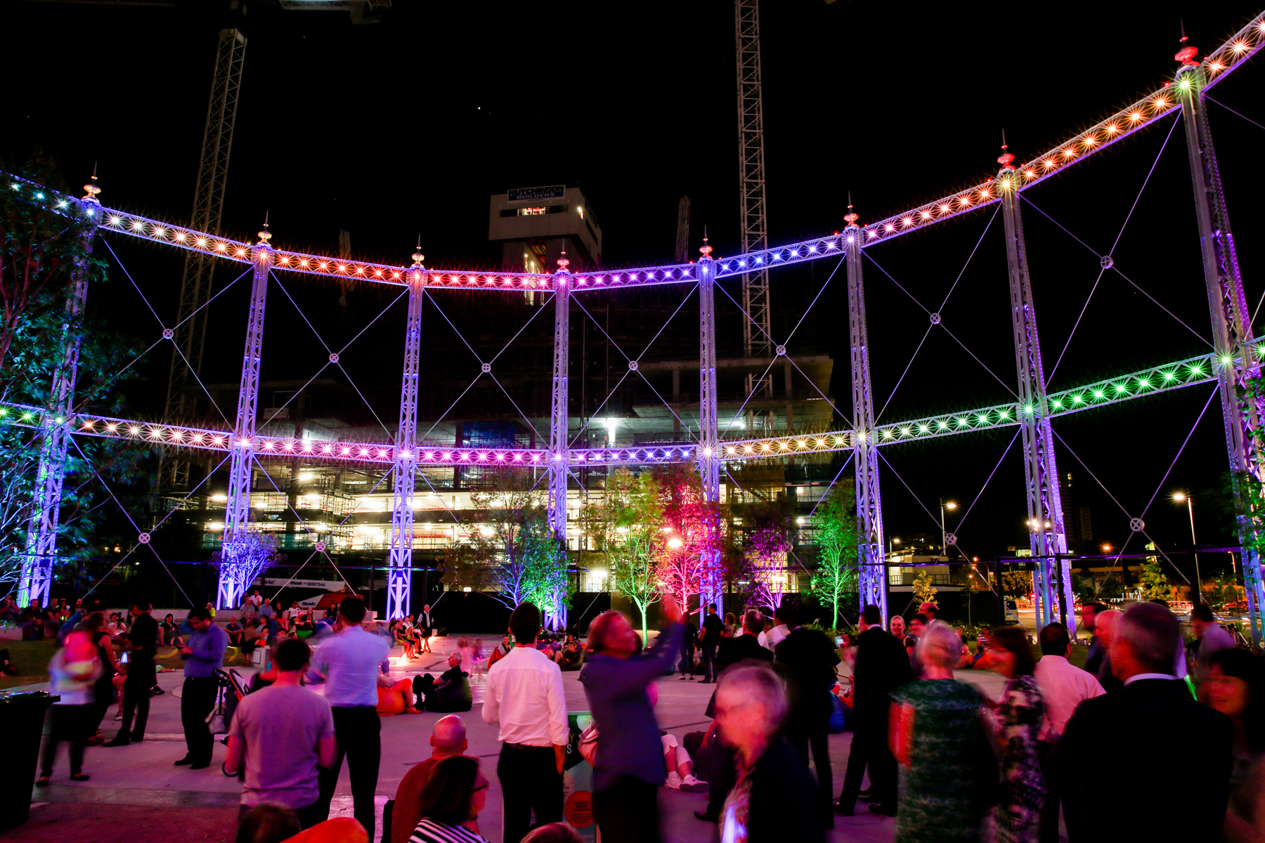 Gas Works Brisbane Cranes and Event Stadium Custom LED Lighting