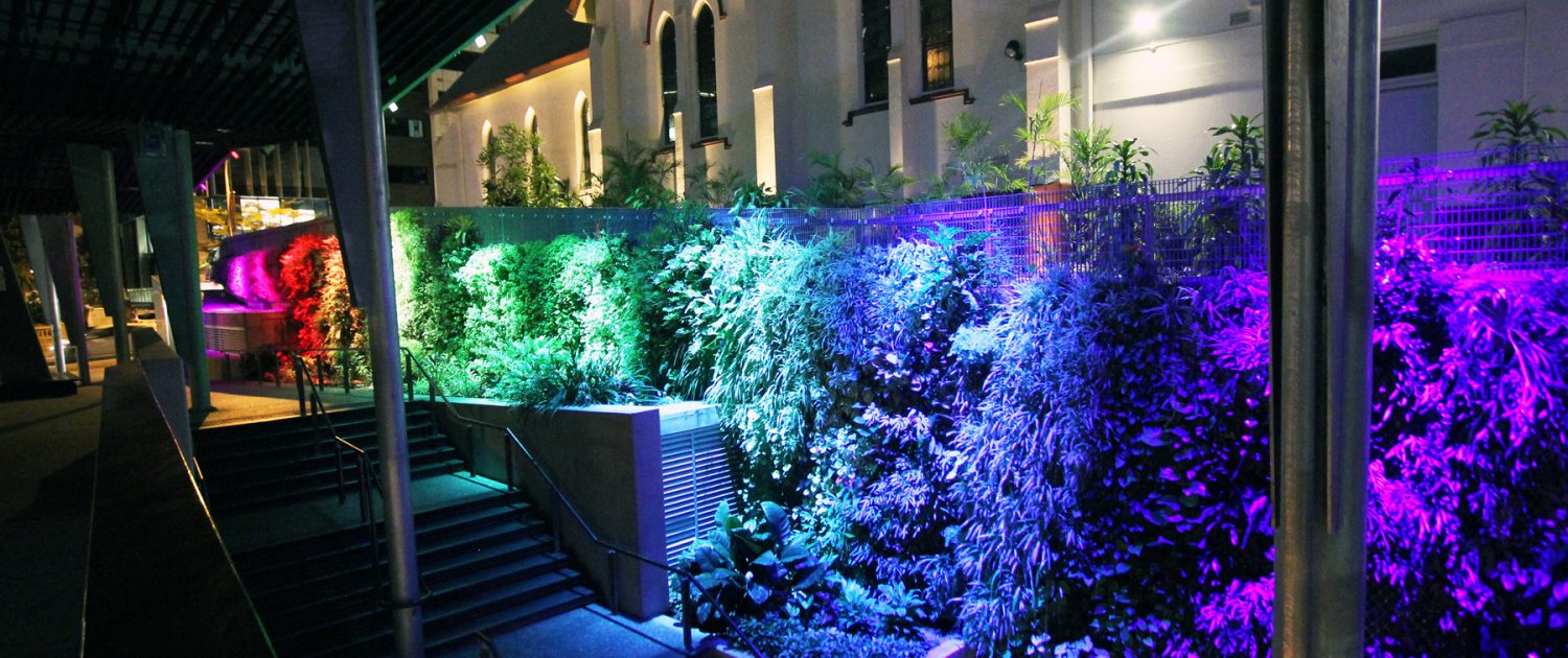 Green Wall Brisbane Rainbow LED Lighting