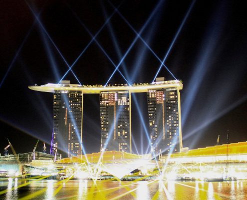 Marina Bay Sands Building Facade Architectural LED Lighting Light Show