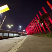 Red Sticks Installation Artwork Outdoor LED Custom Architectural Lighting