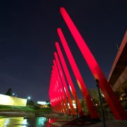 Red Sticks Installation Artwork Outdoor LED Custom Architectural Lighting