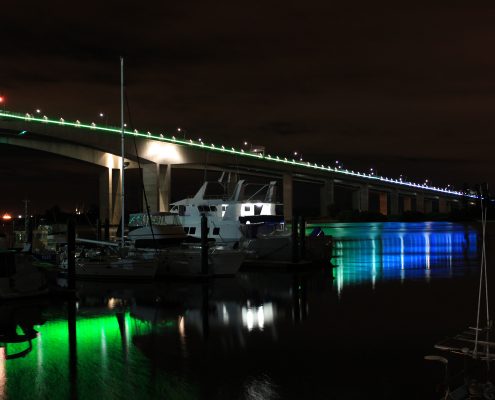 Sir Leo Gateway Bridge Custom LED Facade Architectural Lighting