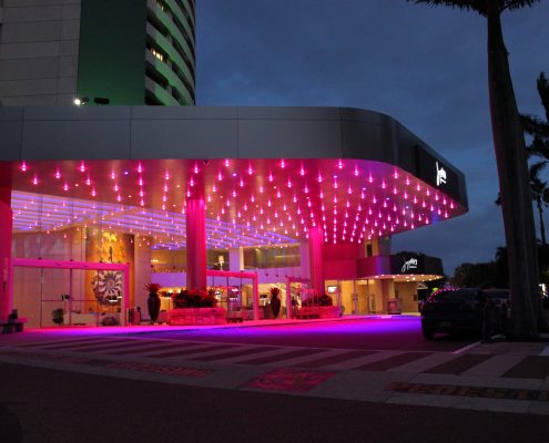 The Star Gold Coast Jupiters Casino Entrance Outdoor LED Lights