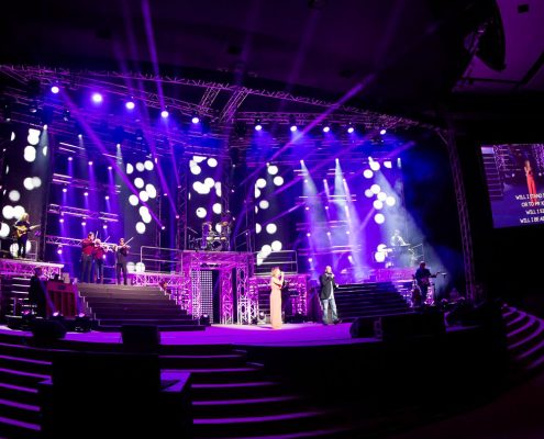 Gospel Skouspel Stage Lighting Design Event Lighting with LED Screen Panels