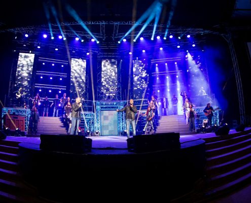 Gospel Skouspel Stage Lighting Design Event Lighting with LED Screen Panels