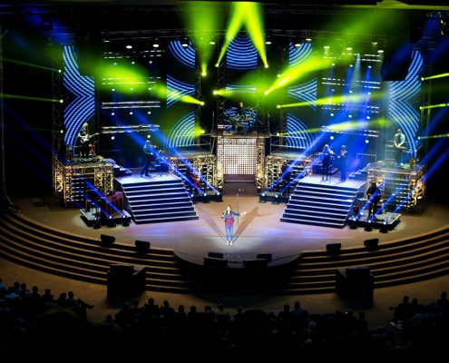 Gospel Skouspel Stage Lighting Design Event Lighting with LED Screen Panels