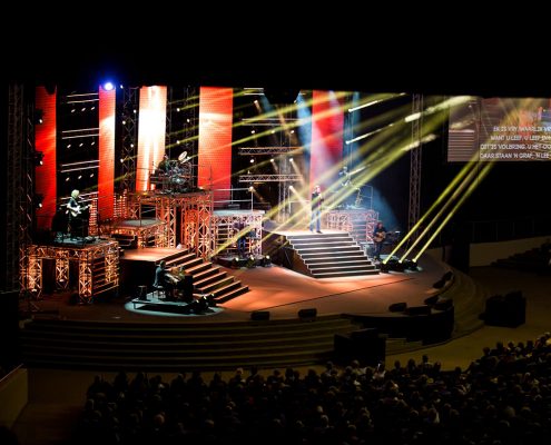 Gospel Skouspel Stage Lighting Design Event Lighting with LED Screen Panels