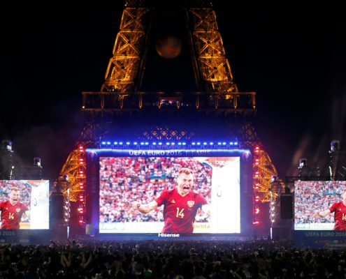 UEFA Euro Soccer Eiffel Tower LED Scoreboard Bigscreen