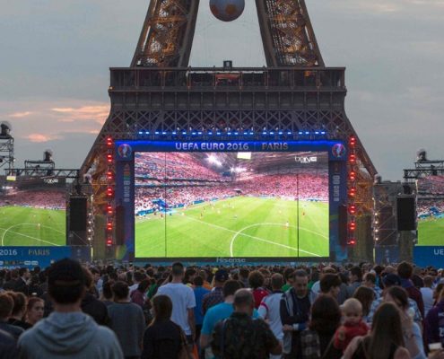 UEFA Euro Soccer Eiffel Tower LED Scoreboard Bigscreen