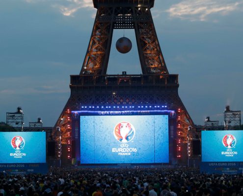 UEFA Euro Soccer Eiffel Tower LED Scoreboard Bigscreen