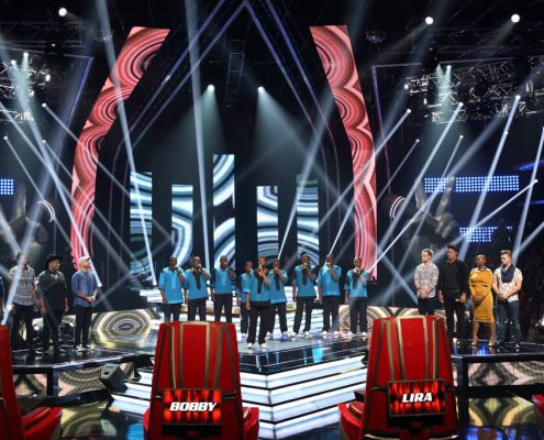 The Voice South Africa Choir TV Show Set Design Custom LED Screens and Light Show