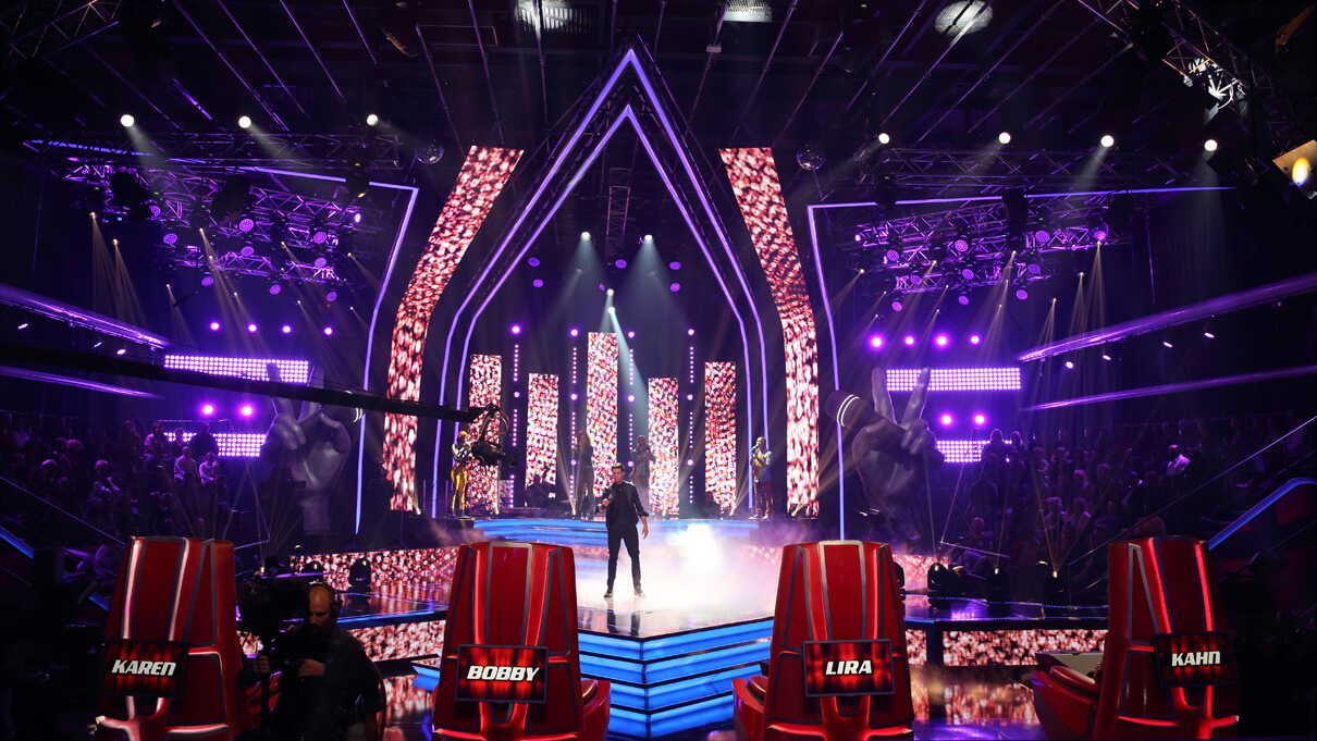 The Voice South Africa TV Show Set Design Custom LED Screens and Light Show