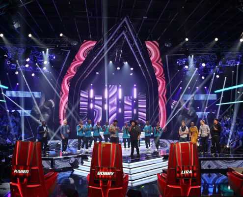 The Voice South Africa Choir TV Show Set Design Custom LED Screens and Light Show