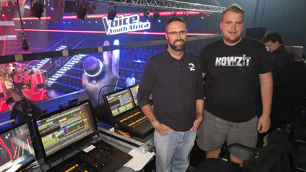 The Voice South Africa Choir TV Show Set Design Custom LED Screens and Light Show Backstage Lighting Desk
