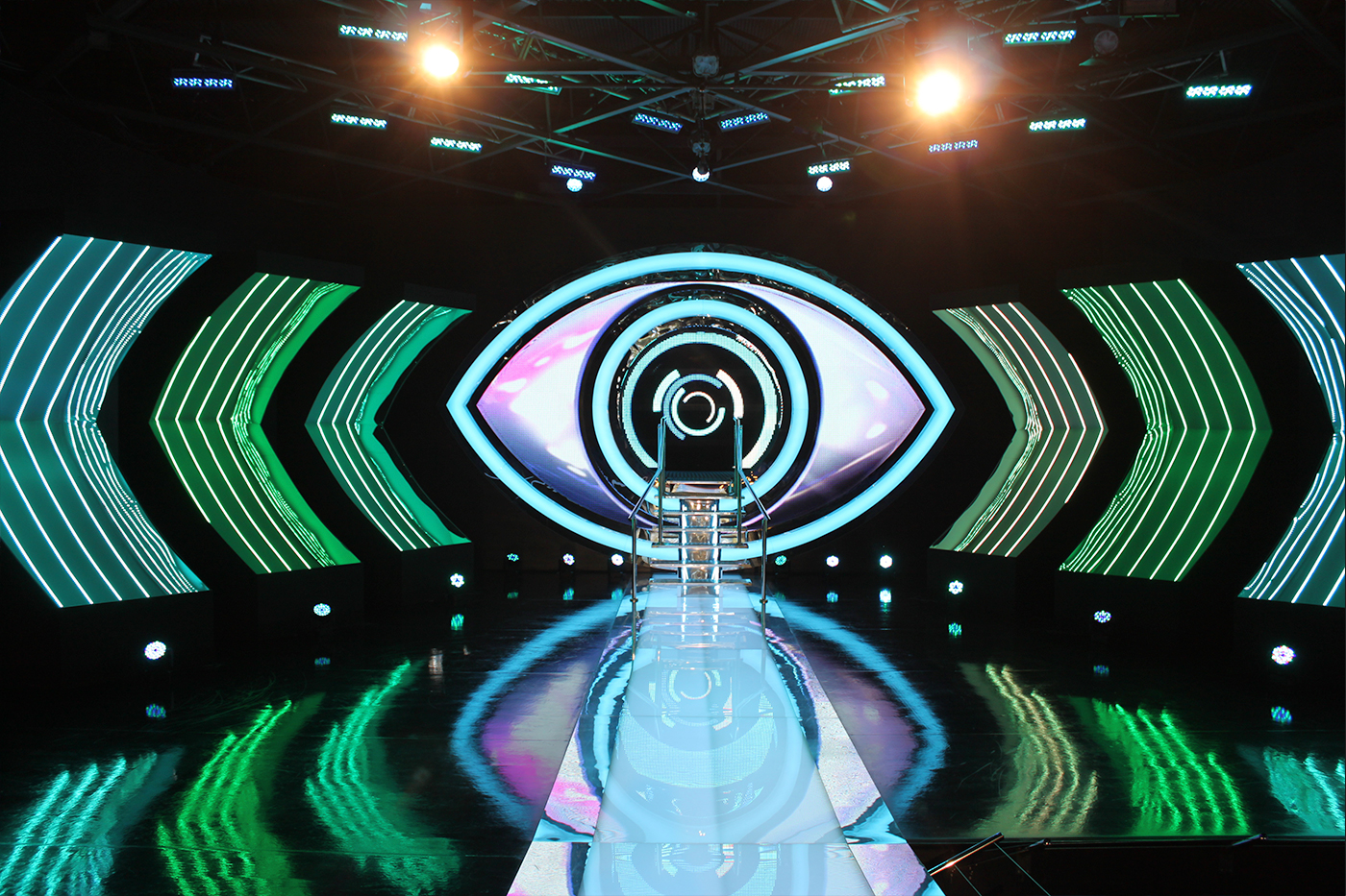 Big Brother TV Studio Set Lighting and Custom LED Screens
