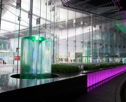 Canberra Airport Water Feature LED Lighting and Building Facade Lighting