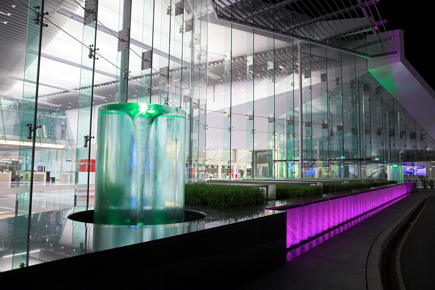 Canberra Airport Water Feature LED Lighting and Building Facade Lighting