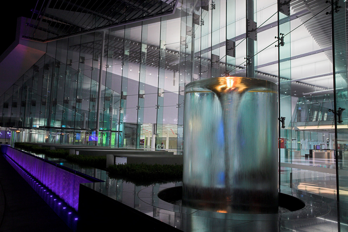 Canberra Airport Water Feature LED Lighting and Building Facade Lighting