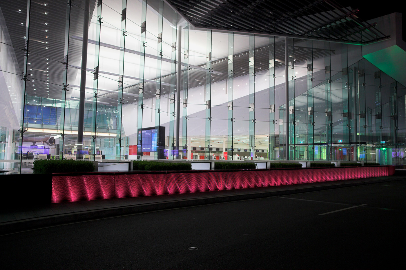 Canberra Airport Water Feature LED Lighting and Building Facade Lighting