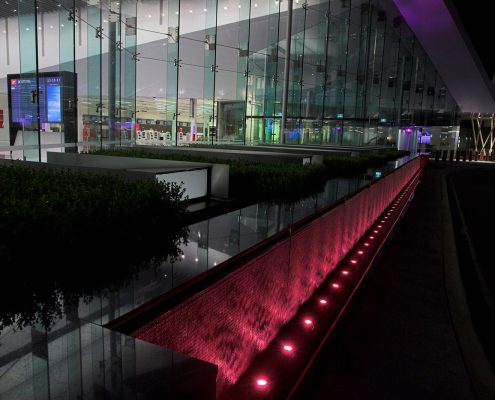 Canberra Airport Water Feature LED Lighting and Building Facade Lighting
