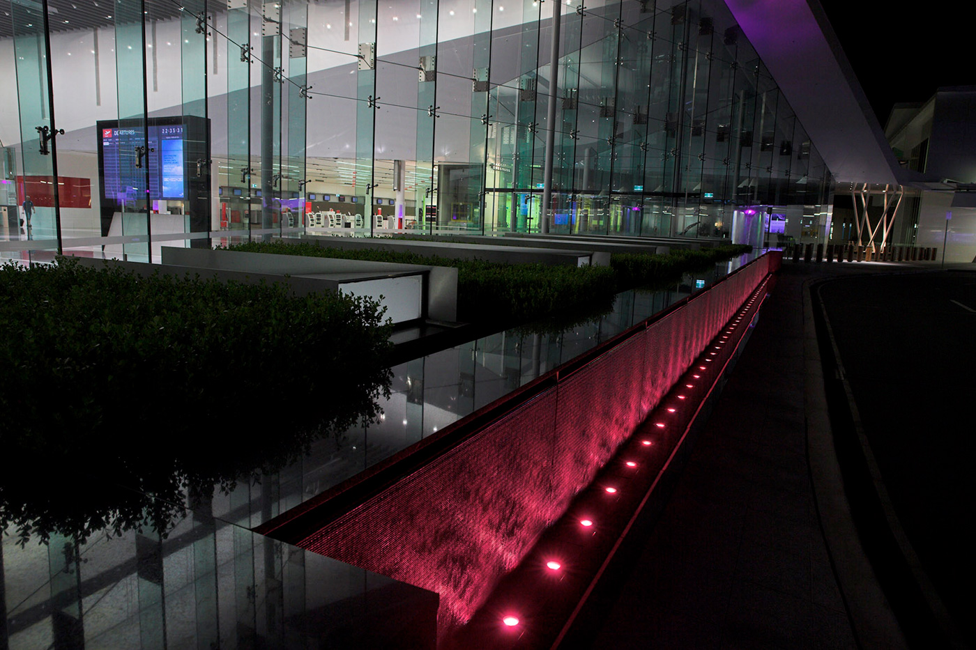 Canberra Airport Water Feature LED Lighting and Building Facade Lighting
