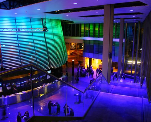 National Institute of Dramatic Arts Colour Changing Event Lighting