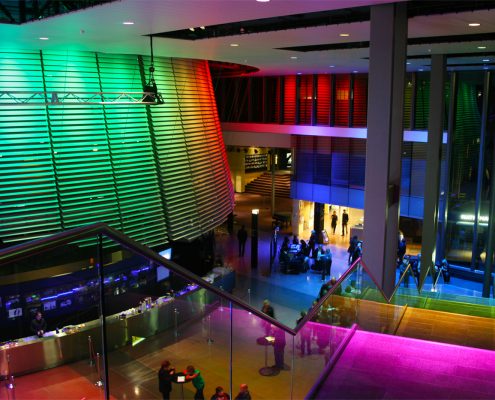 National Institute of Dramatic Arts Colour Changing Event Lighting