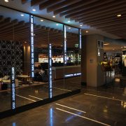 QT Hotel Foyer Artwork Installation Mirror and LED Wall