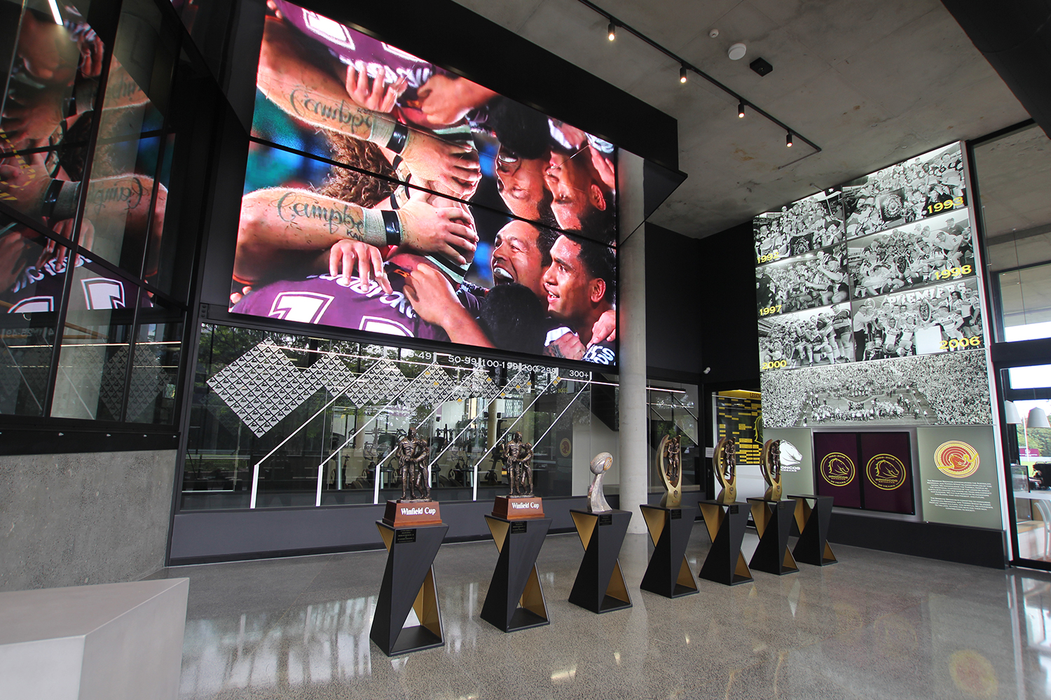 Brisbane Broncos Leagues Club LED Scoreboard and Trophy LED Spot Lights