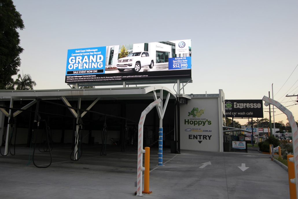 Hoppys Car Wash LED Billboard Southport Gold Coast